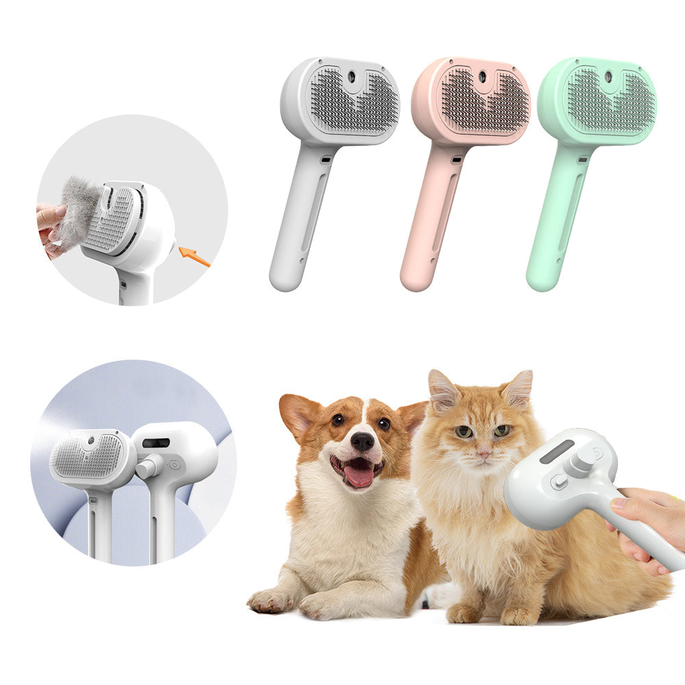 Mist Humidifier Dematting Tool | Self-Cleaning Dog & Cat Grooming Brush