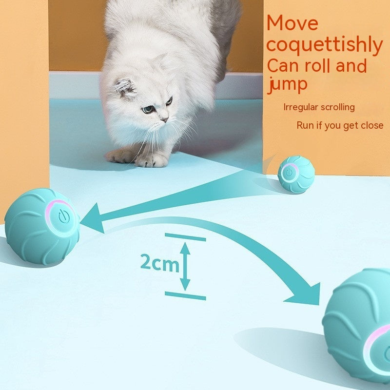 Automatic Cat Interactive Toy: USB Self-Hi Jumping Ball for Kittens & Owners