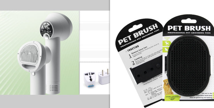Smart Pet Hair Dryer & Comb | Silent, No-Harm Grooming Blower for Dogs & Cats