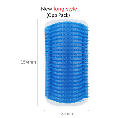 Wall-Mounted Cat Grooming Tool | Corner Rubbing Massager Brush Device