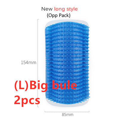 Wall-Mounted Cat Grooming Tool | Corner Rubbing Massager Brush Device