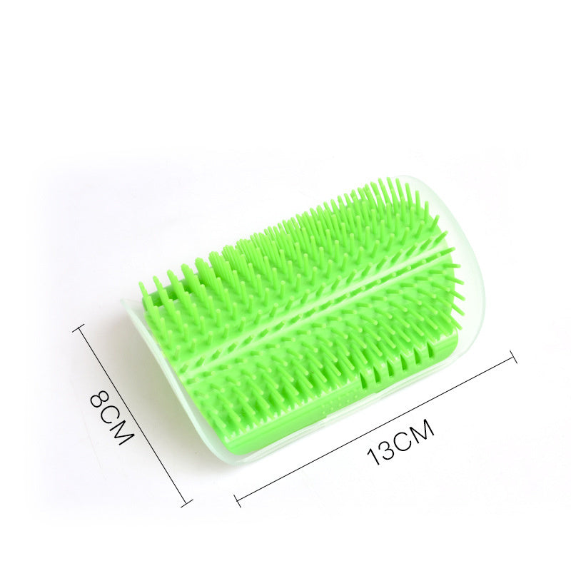 Wall-Mounted Cat Grooming Tool | Corner Rubbing Massager Brush Device