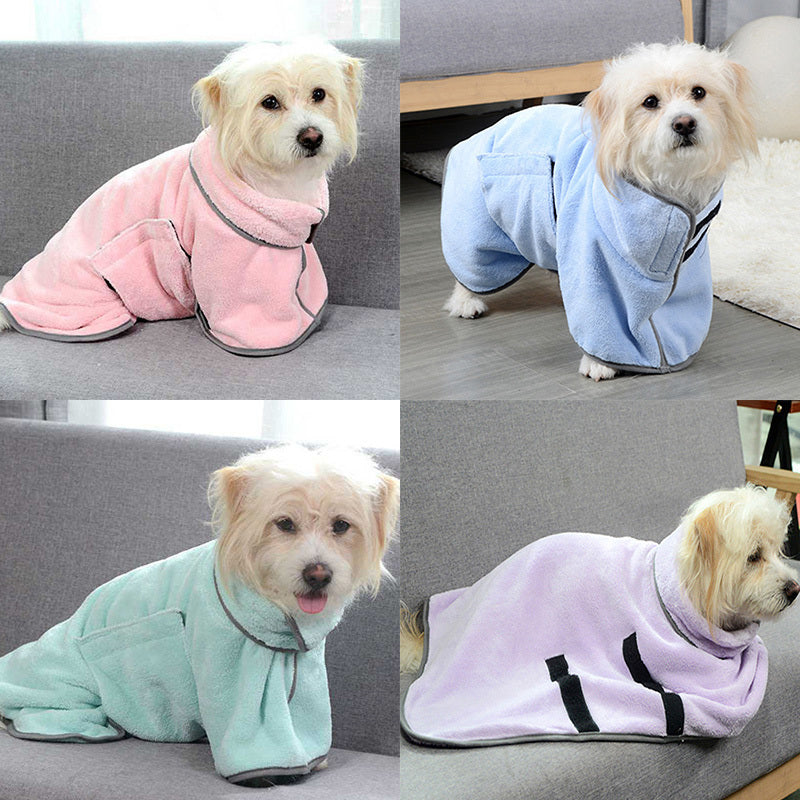 Microfiber Pet Absorbent Towel | Quick-Dry Dog Bathrobe for Dogs & Cats