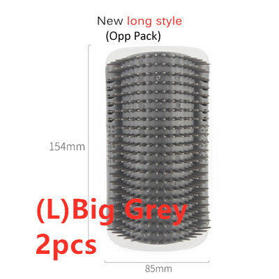 Wall-Mounted Cat Grooming Tool | Corner Rubbing Massager Brush Device