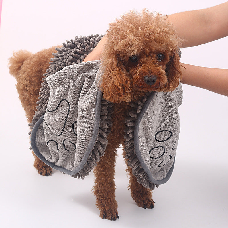 Soft Pet Scrubbing Towel Mitt | Gloved Bath Towel for Cats and Dogs