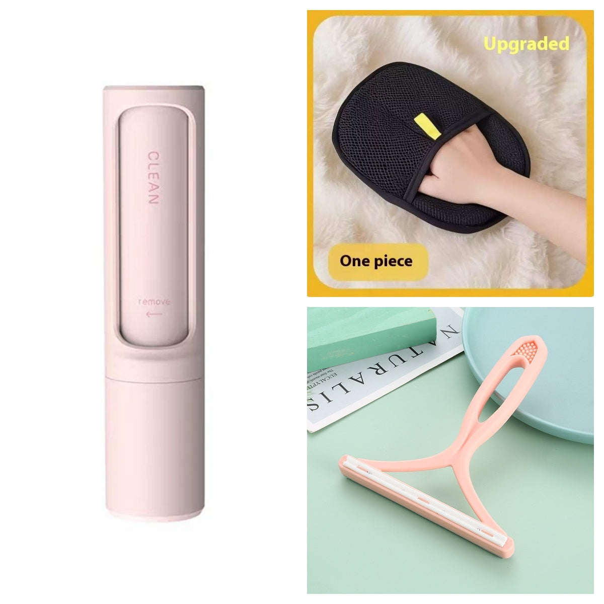 Effective Self-Cleaning Pet Hair Removal Tool | 2-in-1 Brush & Portable Lint Roller