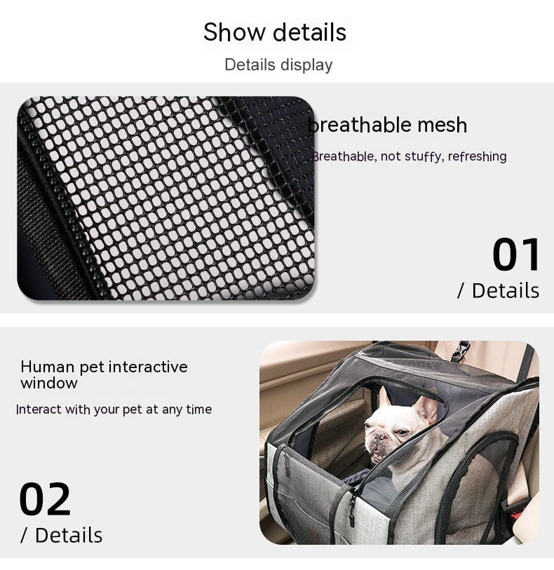 Folding Dog Car Seat Cage | Portable Travel Nest & Carrier for Pets