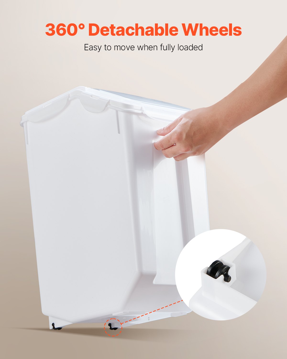 4.5Gal/20L Large Ingredient Storage Container Airtight Kitchen Flour Bin