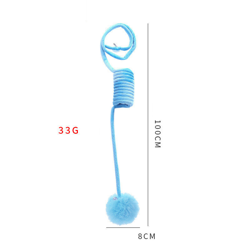 Interactive Cat Toy with Sucker Base | Spring Rabbit Fur Ball Teaser