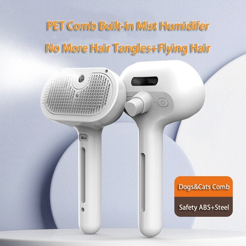 Mist Humidifier Dematting Tool | Self-Cleaning Dog & Cat Grooming Brush