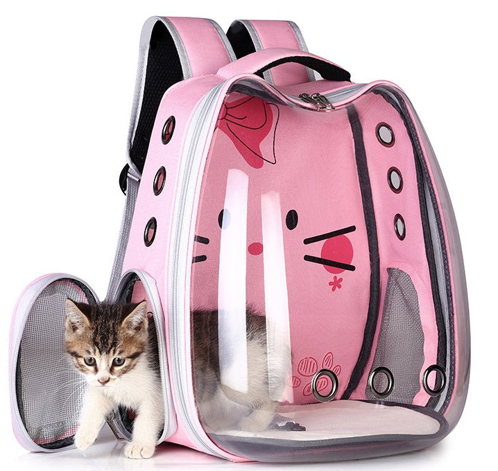 Breathable Space Pet Backpack | Portable Shoulder Bag for Cats & Dogs
