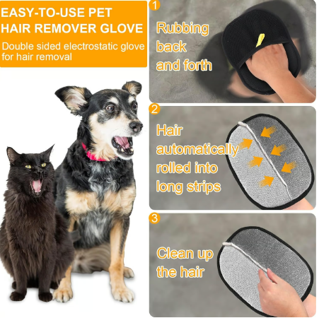 Double-Sided Pet Hair Removal Gloves